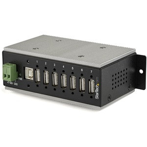 StarTech.com 7 Port USB 2.0 Hub - Metal Industrial USB Hub (USB-A to 7 USB-A) - Mountable, ESD/Surge Protection - Extended Operating Temp - Industrial 7 port USB 2.0 hub w/USB Type-A screw lock ports 480Mbps - Rugged metal USB hub with 15kV Air/8kV C