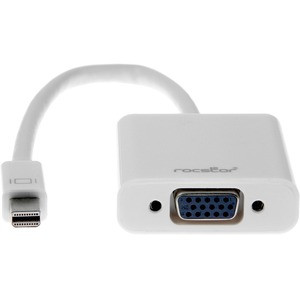 Rocstor Mini Displayport to VGA Adapter for Mac / PC - Cable Length: 5.9" - 5.90" Mini DisplayPort/VGA Video Cable for Video Device, Desktop Computer, Notebook, HDTV, Projector, Monitor - First End: 1 x Mini DisplayPort Digital Audio/Video - Male - S