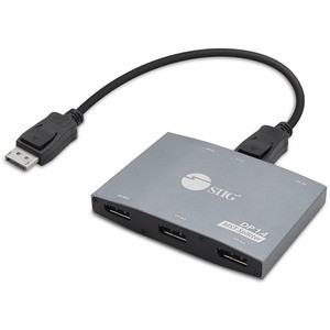 SIIG 1x3 DisplayPort 1.4 to DisplayPort MST Splitter - DP 1.4 MST Video Splitter Hub - Triple DP outputs - Connect up to three DisplayPort displays to single DisplayPort 1.4 output with Multi-Stream Transport (MST) - 32.4Gbps - No driver required - D