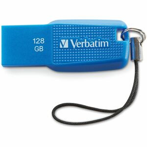 Verbatim 128GB Ergo USB 3.0 Flash Drive - Blue - The Verbatim Ergo USB drive features an ergonomic design for in-hand comfort and COB design for enhanced reliability.
