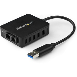 StarTech.com USB to Fiber Optic Converter - 1000Base-SX SC - USB 3.0 to Gigabit Ethernet Network Adapter - 550m MM - Windows / Mac / Linux - Connect to a Gigabit Ethernet fiber optic network through your laptop's USB-A port - USB to Fiber Optic Conve