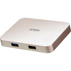 ATEN USB-C 4K Ultra Mini Dock with Power Pass-through - for TV/Monitor/Notebook/Desktop PC/Gaming Console/Smartphone/Tablet - 60 W - USB Type C - 4 x USB Ports - 1 x USB 2.0 - USB Type-C - HDMI - Wired
