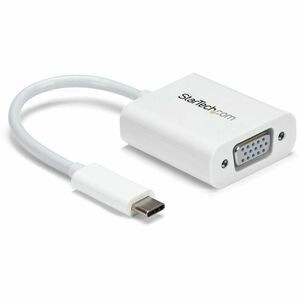 StarTech.com USB-C to VGA Adapter - White - Thunderbolt 3 Compatible - USB C Adapter - USB Type C to VGA Dongle Converter - Connect your MacBook, Chromebook or laptop with USB-C to a VGA monitor or projector - USB C adapter - USB Type-C to Video Conv