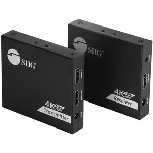 SIIG 4K 60Hz HDMI Over Cat6 Extender with Loopout & IR - HDMI 4K60Hz 4:4:4 8-bit / 4K60Hz HDR 4:2:0 10-bit Extender - Extends HDMI signals up to 230ft (70m) over a single Cat6/7 cable with a local HDMI output for monitoring the extended display - 18G