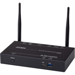 ATEN VP2020 4K Wireless Presentation Switch - 3840 × 2160 - 4K, Full HD - 2160p2 x 2 - Speaker, Computer, Notebook, Whiteboard, Display, Projector - 1 x HDMI Out - 1 x VGA Out