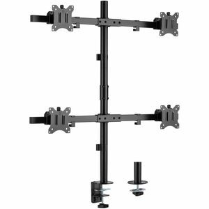 Rocstor ErgoReach Mounting Arm for Monitor, LCD Display, LED Display - Black - Landscape/Portrait - Height Adjustable - 4 Display(s) Supported - 17" to 32" Screen Support - 79.37 lb Load Capacity