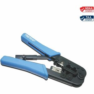 TRENDnet Crimping Tool, Crimp, Cut, And Strip Tool, For Any Ethernet or Telephone Cable, Built-In Cutter And Stripper, 8P-RJ-45 And 6P-RJ-12, RJ-11, All Steel Construction, Black, TC-CT68 - TRENDnet Crimping Tool, 8P/RJ-45 and 6P/RJ-12, RJ-11 Crimp, 