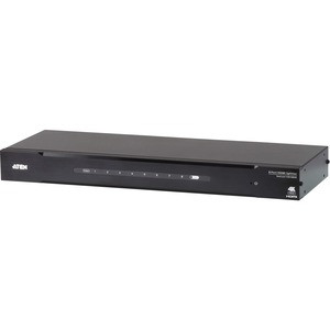 ATEN 8-Port True 4K HDMI Splitter-TAA Compliant - 4096 x 2160 - 19.69 ft Maximum Operating Distance - 1 x HDMI In - 8 x HDMI Out - Serial Port - Metal