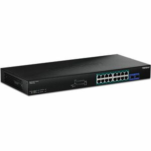 TRENDnet TPE-BG182g, 18-Port Gigabit 470W PoE++ Switch with 8 x 95W PoE++ Ports, 8 x 30W PoE+ Ports, 2 Gigabit SFP Slots,470W PoE Budget, 1U 19" Rack Mountable - 18 Ports - 2 Layer Supported - Modular - 440 W PoE Budget - Optical Fiber, Twisted Pair 