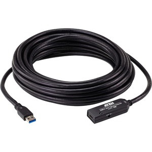 ATEN 10 M USB 3.2 Gen1 Extender Cable - 32.81 ft USB/USB-C Data Transfer Cable for PC, Notebook, Peripheral Device, Camera - First End: 1 x USB 3.2 (Gen 1) Type A - Male - Second End: 1 x 24-Pin USB 3.2 (Gen 1) Type C - Female - 5 Gbit/s - Extension 