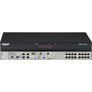 Black Box ServSwitch CX KVM Switch, (1) Analog Console Port + (4) Users, (16) Servers - 16 Computer(s) - 1 Local User(s) - 4 Remote User(s) - 1900 x 1440 - 50 Hz, 60 Hz - 20 x Network (RJ-45) - 2 x PS/2 Port - 2 x USB1 x VGA - Rack-mountable - 1U