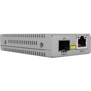 Allied Telesis MMC2000/SP Transceiver/Media Converter - 1 x Network (RJ-45) - Gigabit Ethernet - 10/100/1000Base-T, 1000Base-X - 1 x Expansion Slots - SFP (mini-GBIC) - 1 x SFP Slots - AC Adapter - Wall Mountable, Rack-mountable - TAA Compliant