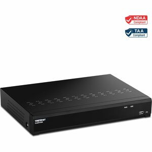 TRENDnet 8-Channel UHD PoE NVR, H.264/H.265 4K (8MP), Up to 12TB Storage (HDD Not Included), Supports one 4K Camera Channel, 8 PoE ports, 80W PoE Power Budget, Rackmount Design, 240fps, TV-NVR1508 - Network Video Recorder - HDMI - 4K Recording