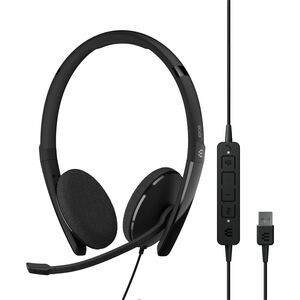 EPOS ADAPT 160T USB II - Stereo - USB - Wired - On-ear - Binaural - Ear-cup - 5.86 ft Cable - Noise Cancelling Microphone - Noise Canceling