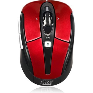 Adesso iMouse S60R - 2.4 GHz Wireless Programmable Nano Mouse - Optical - Wireless - Radio Frequency - 2.40 GHz - Red - USB - 1600 dpi - Scroll Wheel - 6 Button(s) - Symmetrical