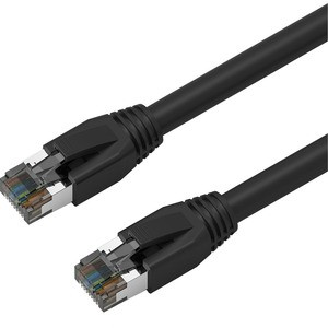 Axiom 25FT CAT8 2000mhz S/FTP Shielded Patch Cable Snagless Boot (Black) - 25 ft Category 8 Network Cable for Network Device - First End: RJ-45 Network - Male - Second End: RJ-45 Network - Male - 40 Gbit/s - Patch Cable - Shielding - Gold, Nickel Pla