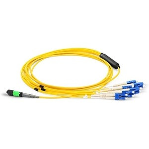 Axiom MPO Female to 4 LC Singlemode 9/125 Fiber Optic Breakout Cable - 7m - 22.97 ft Fiber Optic Network Cable for Network Device - First End: 1 x MPO Network - Female - Second End: 4 x LC Network - Male - 9/125 µm - Yellow