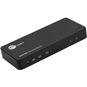 SIIG Dual Host USB-C KVM MST Docking Station - USB C Docking Station, Allows you to connect two laptops of Windows, Mac or Chromebook to up to dual 4K Displays with DisplayPort and HDMI, Dual Host, Dual 4K@60Hz, two USB-C 5Gbps, one USB-A 5Gbps with 