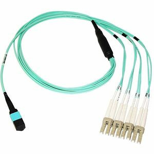 Axiom MPO Female to 4 LC Multimode OM4 50/125 Fiber Breakout Cable 15m - TAA Compliant - 49.21 ft Fiber Optic Network Cable for Network Device - First End: 8 x MTP/MPO Network - Female - Second End: 4 x LC Network - Male - Plenum, OFNP - 50/125 µm - 