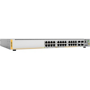Allied Telesis L3 Switch with 24 x 10/100/1000T PoE Ports and 4 x 100/1000X SFP Ports - 24 Ports - Manageable - Gigabit Ethernet - 1000Base-X - 3 Layer Supported - Modular - 4 SFP Slots - Optical Fiber, Twisted Pair - Desktop, Rack-mountable