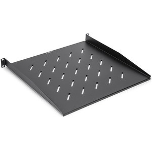 Rocstor 1U Universal Vented Rack Mount Shelf - 17.72in 450MM Depth - Black - 1U Rack Height x 19" Rack Width - 44lb / 20kg Weight Capacity - Cold-rolled Steel (CRS) - RoHS - Black