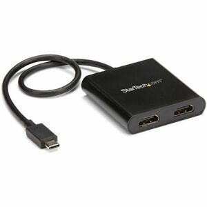 StarTech.com USB-C to Dual HDMI Adapter, USB Type-C Multi-Monitor MST Hub, Dual 4K 30Hz HDMI Laptop Display Extender/Splitter, Windows~ - USB Type-C Multi-Monitor adapter drives dual 1080p 60Hz or 4K 30Hz HDMI displays in extended or mirrored mode; D