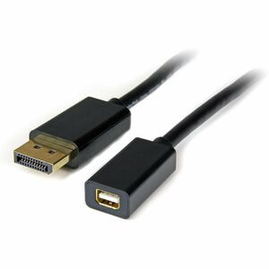 StarTech.com 3ft (1m) DisplayPort to Mini DisplayPort Cable, 4K x 2K Video, DP Male to Mini DP Female Adapter Cable, DP to mDP 1.2 Monitor - 3ft DisplayPort to Mini DisplayPort cable extension; 4K x 2K video (3840x2400p 60Hz); mDP 1.2/21.6 Gbps/HBR2/