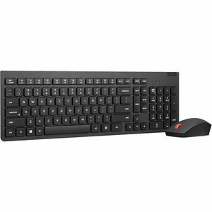 Lenovo Essential Wireless Combo Keyboard & Mouse Gen2 Black US_English - USB Type A Wireless RF 2.40 GHz Keyboard - English (US) - Black - USB Type A Wireless RF Mouse - Optical - 1600 dpi - 3 Button - Scroll Wheel - Black - Symmetrical - AA, AAA