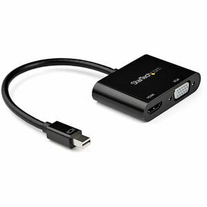 StarTech.com Mini DisplayPort to HDMI VGA Adapter - mDP 1.2 HBR2 to HDMI 2.0 4K 60Hz or VGA Video Monitor Converter - TB2 Compatible - 2-in-1 Mini DisplayPort 1.2 (HBR2) to HDMI 2.0 4K 60Hz or VGA 1080p monitor adapter | HDMI: HDR/7.1 audio/HDCP 2.2/