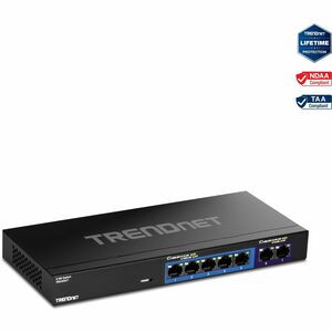 TRENDnet 7-Port Multi-Gig Switch, 5 x 1G RJ-45 Base-T Ports, 2 x 2.5G RJ-45 Ports, 20Gbps Switching Capacity, Wall Mountable, Plug & Play, Network Ethernet Switch, Lifetime Protection, Black,TEG-S327 - 7 Ports - Manageable - Gigabit Ethernet, 2.5 Gig