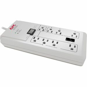 APC by Schneider Electric SurgeArrest Home/Office P8GT 8-Outlets Surge Suppressor - NEMA 5-15P - 2160 J - 120 V Input - 120 V AC Output - 144 kA - Fax/Modem/Phone - 6 ft