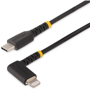 StarTech.com 6ft (2m) Durable USB-C to Lightning Cable, Right-Angled Heavy Duty USB Type-C to Lightning Charging/Sync Cord - 6ft USB Type-C to right angle Lightning charging cable for convenient peripheral connection - MFi Certified - Durable USB 2.0