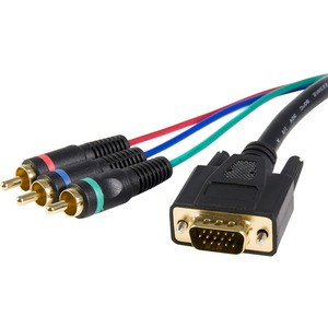 StarTech.com Cable adapter - RCA breakout - HD15 (m) - component (f) - 3 ft - Connect a VGA output (video card, etc.) to a display/monitor that uses Component video input - hd15 to component cable - hd15 to rca cable - vga to component breakout cable