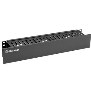 Black Box Horizontal IT Rackmount Cable Manager - 2U, 19" , Single-Sided, Black - Cable Manager - Black - 2U Rack Height - 19" Panel Width - TAA Compliant