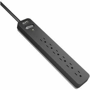 APC by Schneider Electric SurgeArrest Essential 6-Outlet Surge Suppressor/Protector - NEMA 5-15P - NEMA 5-15P - 1080 J - 120 V Input - 120 V AC Output - 25 ft
