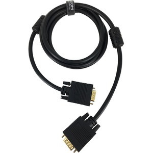 Axiom VGA Audio/Video Cable - 10 ft VGA A/V Cable for Audio/Video Device - First End: 15-pin HD-15 - Male - Second End: 15-pin HD-15 - Male - Shielding - Gold Plated Connector - Black