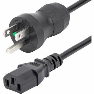 StarTech.com 6ft (2m) Hospital Grade Power Cord, 18AWG, NEMA 5-15P to C13, 10A 125V, Green Dot Medical Power Cable, Monitor Power Cable - 6ft (2m) 18AWG hospital grade power cord w/ NEMA 5-15P and IEC C13 connectors; Rated for 125V 10A; UL listed; Te