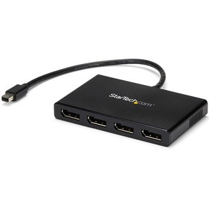 StarTech.com 4-Port Multi Monitor Adapter, Mini DisplayPort 1.2 to DP MST Hub, 4x 1080p, Video Splitter for Extended Desktop Mode, Windows - 4-port Mini DisplayPort to DisplayPort multi-monitor adapter drives 4x 1080p 60Hz DP displays to extend your 