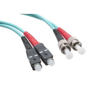 Axiom SC/ST 10G Multimode Duplex OM3 50/125 Fiber Optic Cable 12m - TAA Compliant - 39.37 ft Fiber Optic Network Cable for Network Device - First End: 2 x SC Network - Male - Second End: 2 x ST Network - Male - 10 Gbit/s - 50/125 µm - Aqua - TAA Comp