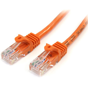 StarTech.com Snagless Cat5e UTP Patch cable - RJ-45 (M) - RJ-45 (M) - 0.9 m - UTP - ( CAT 5e ) - Orange - Make Fast Ethernet network connections using this high quality Cat5e Cable, with Power-over-Ethernet capability - 3ft Cat5e Patch Cable - 3ft Ca