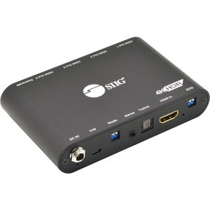 SIIG 1x4 HDMI 2.0a Splitter with Built-in & User Adjustable EDID Management - 4K 60Hz Auto Video Scaling Feature TAA Compliant