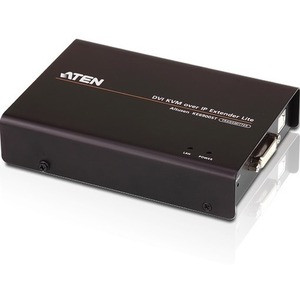 ATEN USB DVI-D Single Display Slim KVM Over IP Transmitter-TAA Compliant - 1 Computer(s) - 1 Remote User(s) - WUXGA - 1900 x 1200 Maximum Video Resolution - 1 x Network (RJ-45) - 1 x USB - 1 x DVI - 5 V DC Input Voltage - Rack-mountable