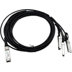 Axiom 40GBASE-CR4 QSFP+ to 4 10GBASE-CU SFP+ Passive DAC Dell Compatible 1m - 3.28 ft QSFP+/SFP+ Network Cable for Network Device - First End: 1 x QSFP+ Network - Male - Second End: 4 x SFP+ Network - Male - 40 Gbit/s - Black