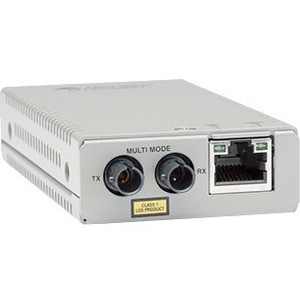 Allied Telesis MMC200/ST Transceiver/Media Converter - 1 x Network (RJ-45) - 1 x ST Ports - Multi-mode - Fast Ethernet - 10/100Base-TX, 100Base-FX - 1.24 Mile - AC Adapter - Wall Mountable, Rack-mountable - TAA Compliant