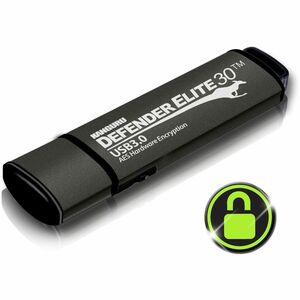 Kanguru Defender Elite30, Hardware Encrypted, Secure, SuperSpeed USB 3.0 Flash Drive, 32G - AES 256-Bit Hardware Encrypted, USB3.0, Write-Protect Switch, Remotely Manageable, TAA Compliant