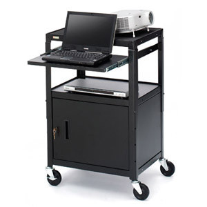 Bretford CA2642NS Presentation Cart with Cabinet - Black