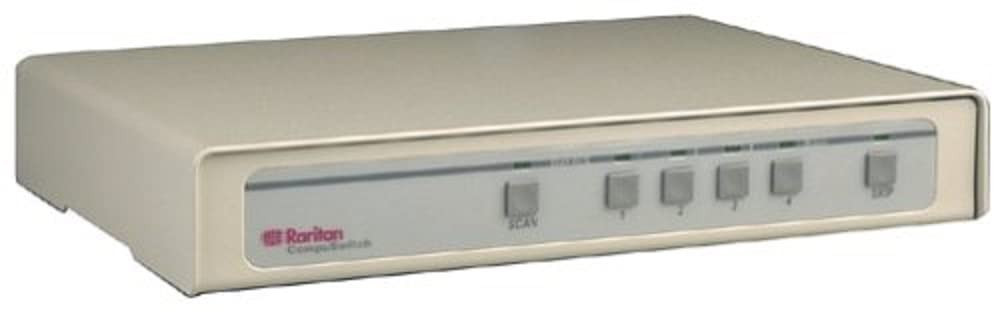 Raritan CompuSwitch CS4 KVM Switch - 4 x 1 - 4 x mini-DIN (PS/2) Keyboard, 4 x mini-DIN (PS/2) Mouse, 4 x HD-15 Video - Rack-mountable