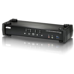 ATEN 4-Port USB 3.0 4K DisplayPort KVMP Switch-TAA Compliant - 4 Computer(s) - 1 Local User(s) - 4096 x 2160 - 8 x USB - 5 x DisplayPort
