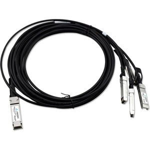 Axiom 40GBASE-CR4 QSFP+ to 4 10GBASE-CU SFP+ Active DAC Ruckus Compatible 5m - 16.40 ft Twinaxial Network Cable for Network Device, Switch, Router - First End: 1 x QSFP+ Network - Second End: 4 x SFP+ Network - 40 Gbit/s