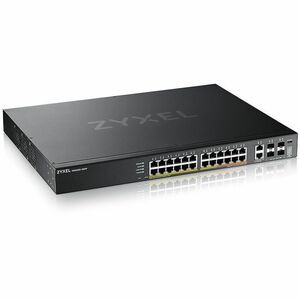 ZYXEL 24-port GbE L3 Access PoE+ Switch with 6 10G Uplink (400 W) - 24 Ports - Manageable - Gigabit Ethernet, 10 Gigabit Ethernet - 100/1000Base-T, 10GBase-X, 10GBase-T - 3 Layer Supported - Modular - 477 W Power Consumption - 400 W PoE Budget - Opti